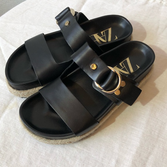 Zara Flat Leather Platform Espadrille Sandal - Picture 4 of 7